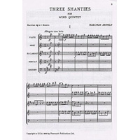 木管5重奏木管五重奏のための「3つの船乗りの歌」（スコア譜のみ）／マルコム・アーノルド アンサンブル楽譜ならブレーン・オンライン・ショップ